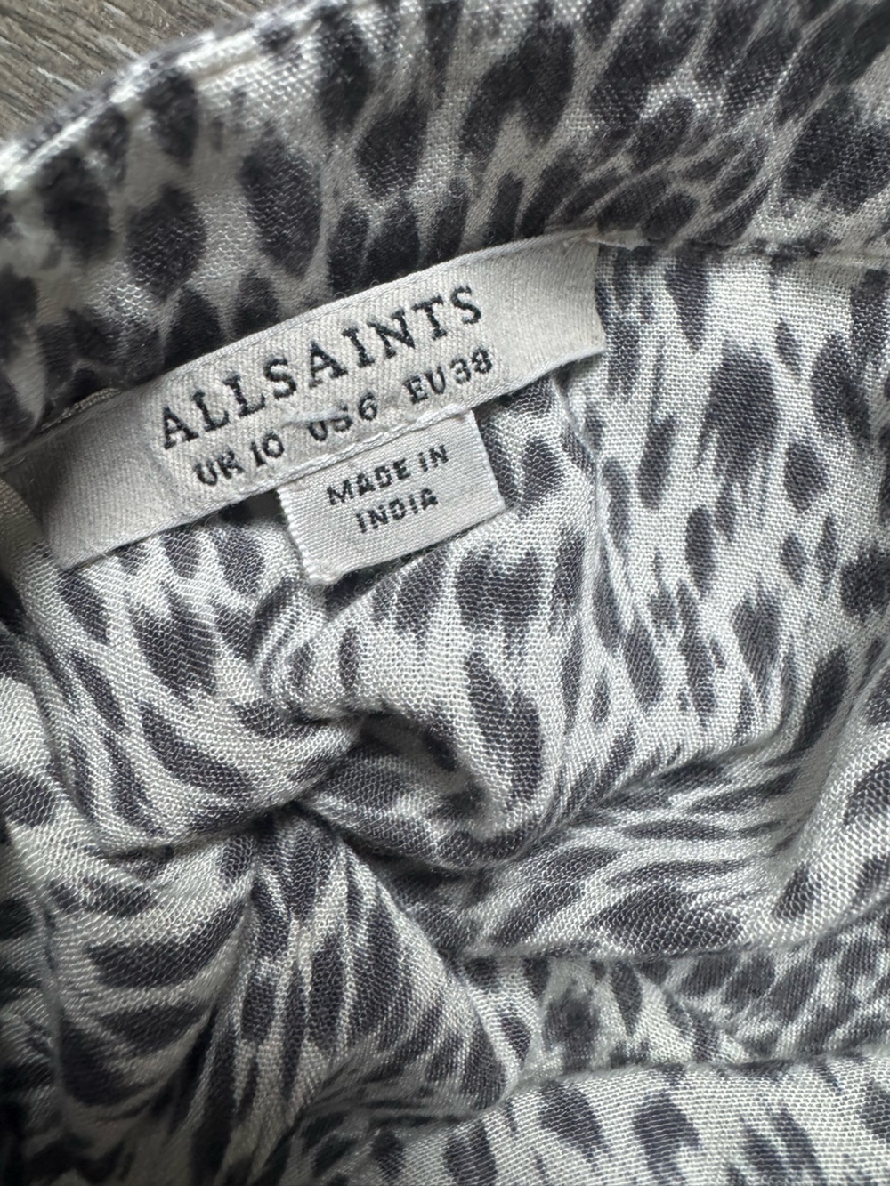 All Saints Frida Leopard Skirt In Sand Brown Size 6 - Picture 3 of 4